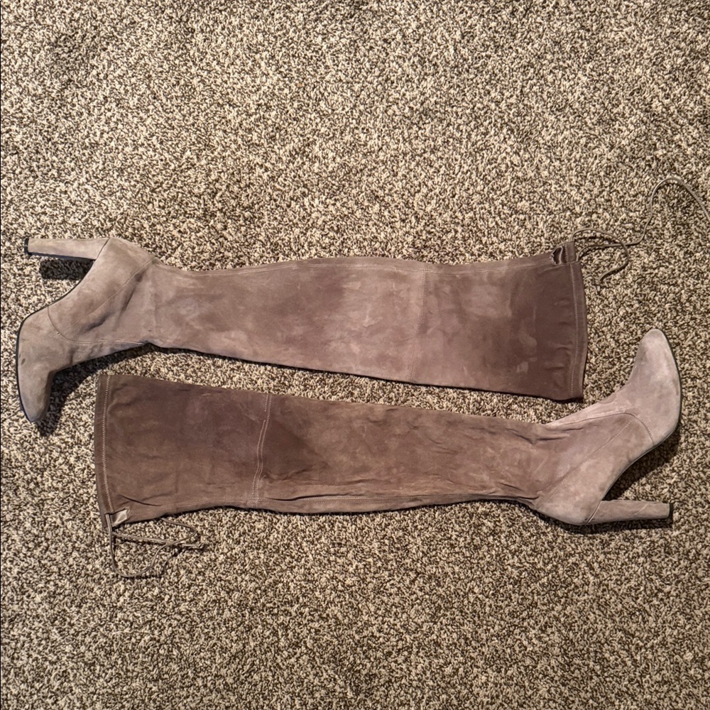 Stuart Weitzman Taupe Over the Knee Boots